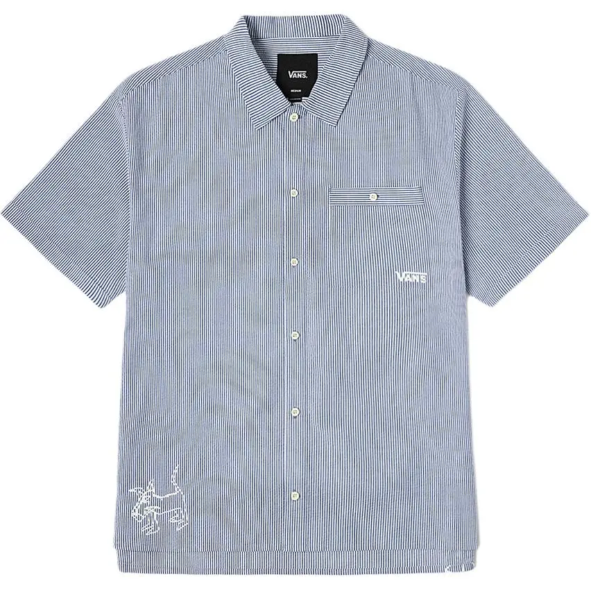 Vans Shirt Men's Blue White Stripes