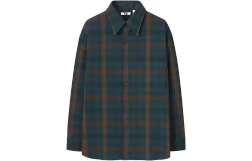 UNIQLO Shirts Unisex Dark Blue Pointed Collar Moderate Other
