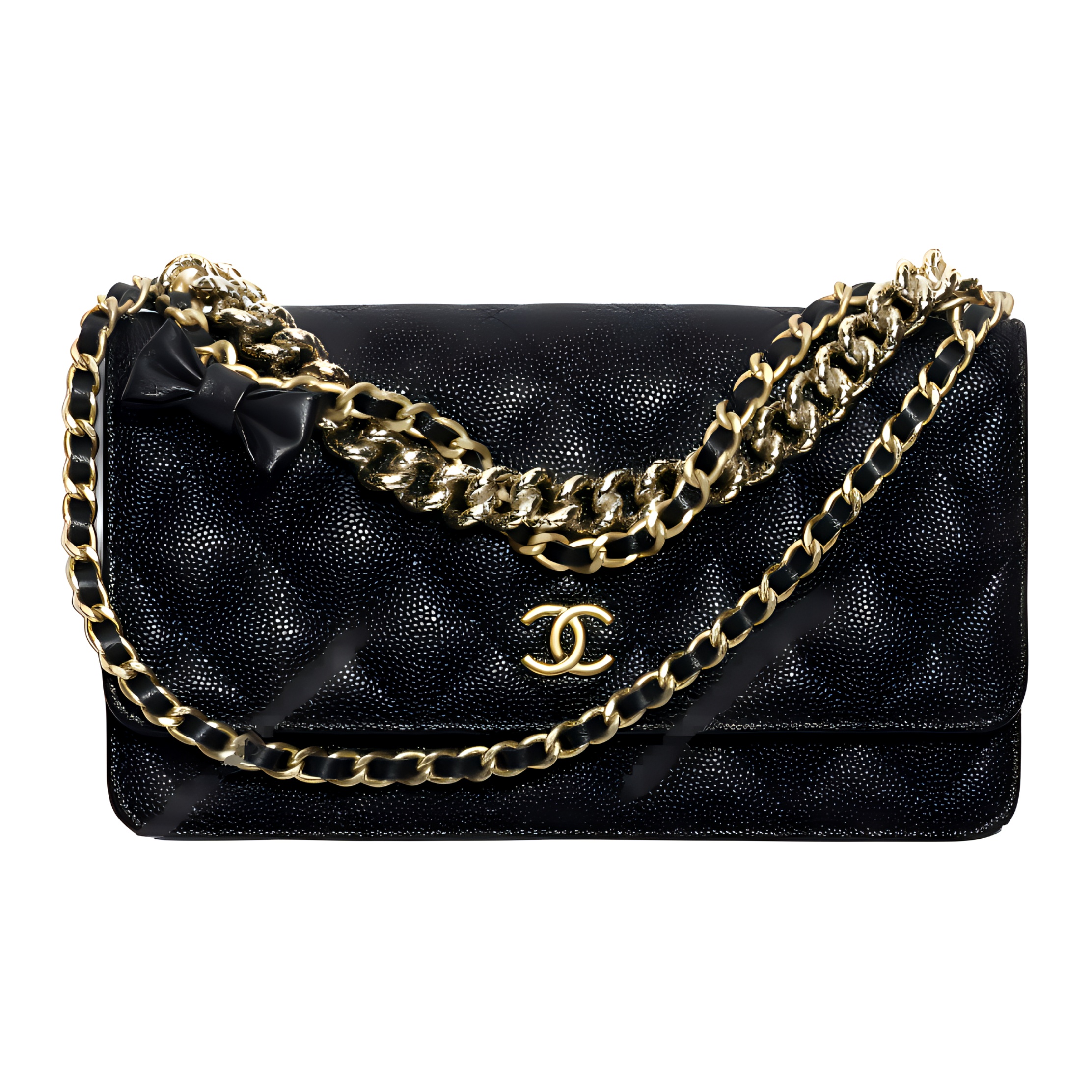 Женская сумка Chanel WOC 24S (черная)