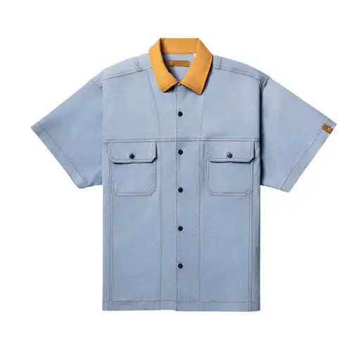 Timberland Shirts Men's Blue Lapel Moderate Workwear