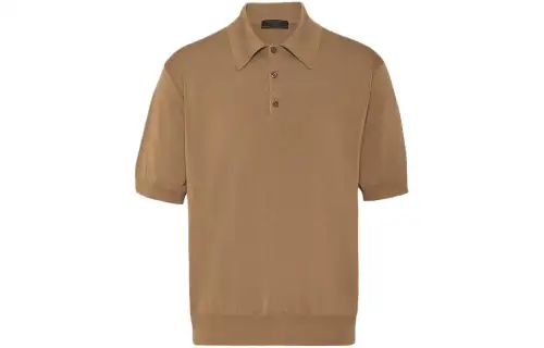 PRADA Cotton Polo Shirt Polo Shirt Men's Khaki