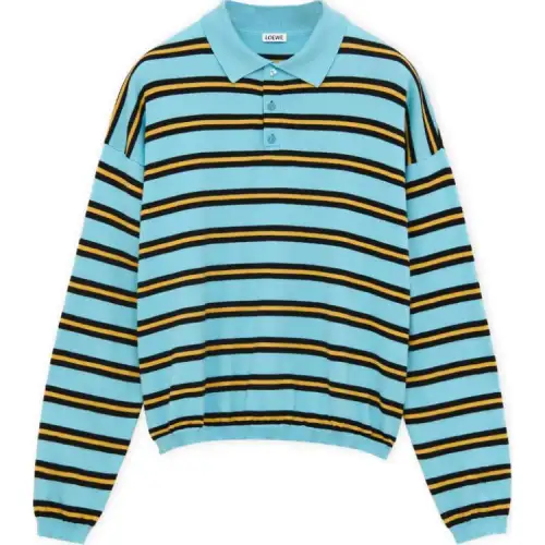LOEWE Polo Shirts Men's Blue Polo Collar Moderate Other