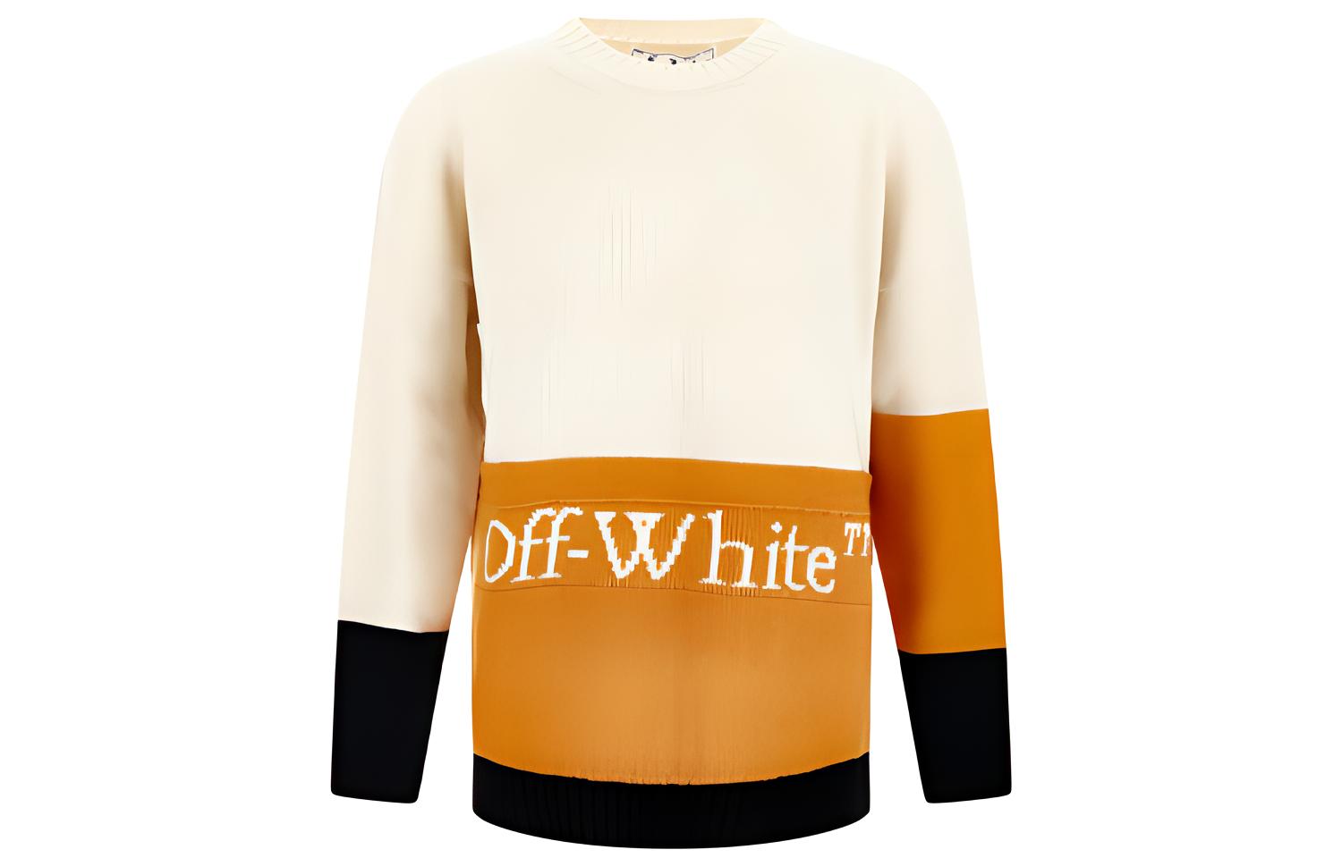 OFF WHITE Dinosaur Series Sweaters Men's White Crew Neck Moderate Other