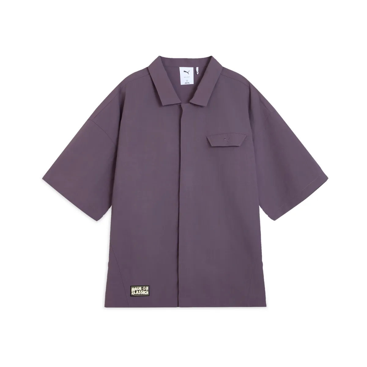 PUMA Classics Woven Shirt Unisex Charcoal Gray Purple