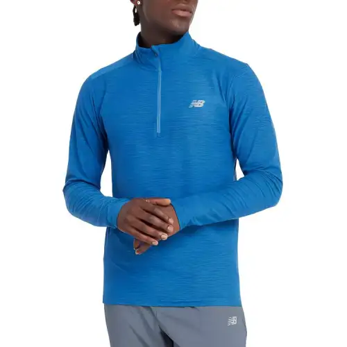New Balance Space Dye 1/4 Zip Shirt Men's Blue
