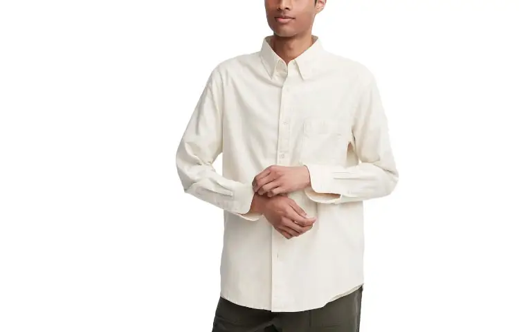 UNIQLO Shirts Unisex Ivory Pointed Collar Moderate Other