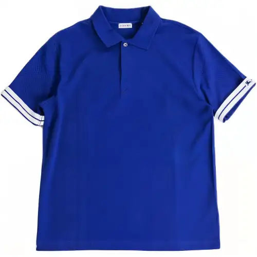 Burberry Polo Shirts Men's Blue Polo Collar Moderate Straight Fit
