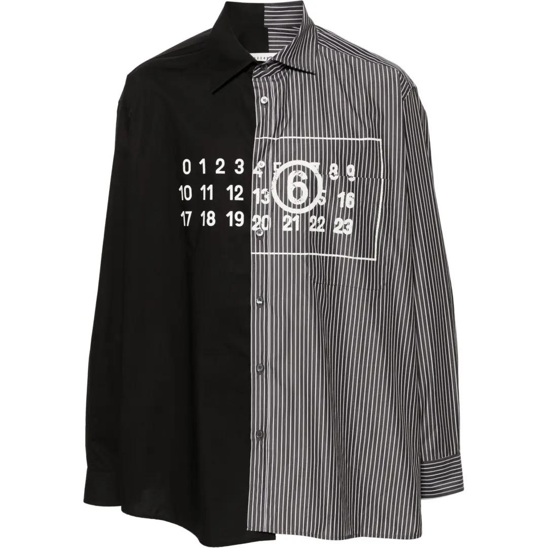 MM6 Maison Margiela Spliced Numbers motif Cotton Shirt