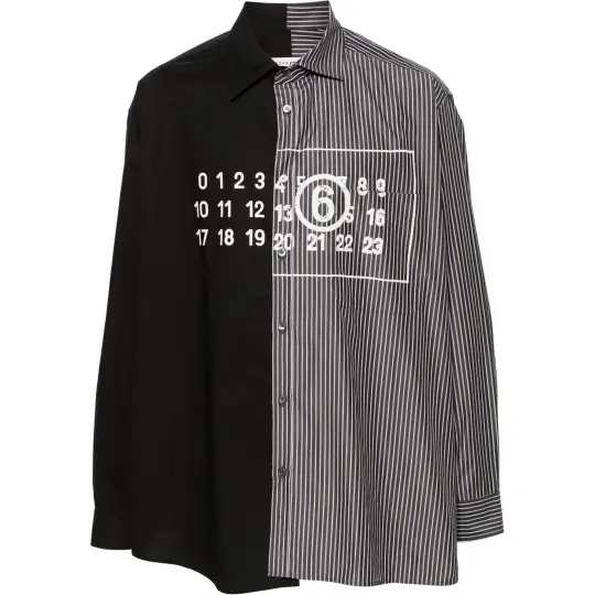 MM6 Maison Margiela Spliced Numbers motif Cotton Shirt