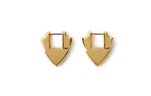 Burberry shield-shaped sterling-silver earrings