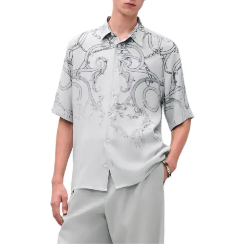 HERMES Shirts Men's Mist Lapel Moderate