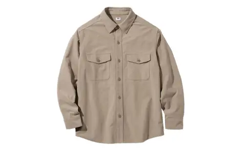 UNIQLO Shirts Men's Beige Pointed Collar Moderate Other