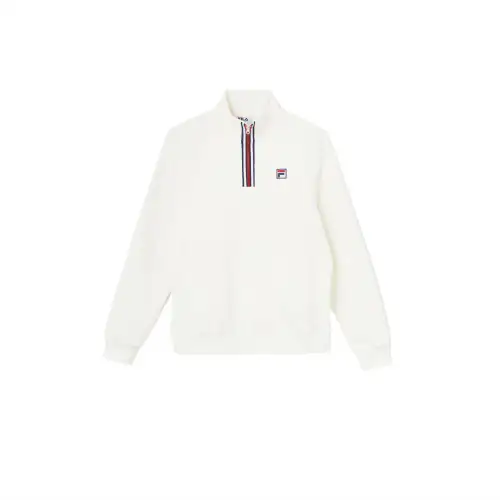 FILA Shirts Men's White Egret Stand Collar Moderate