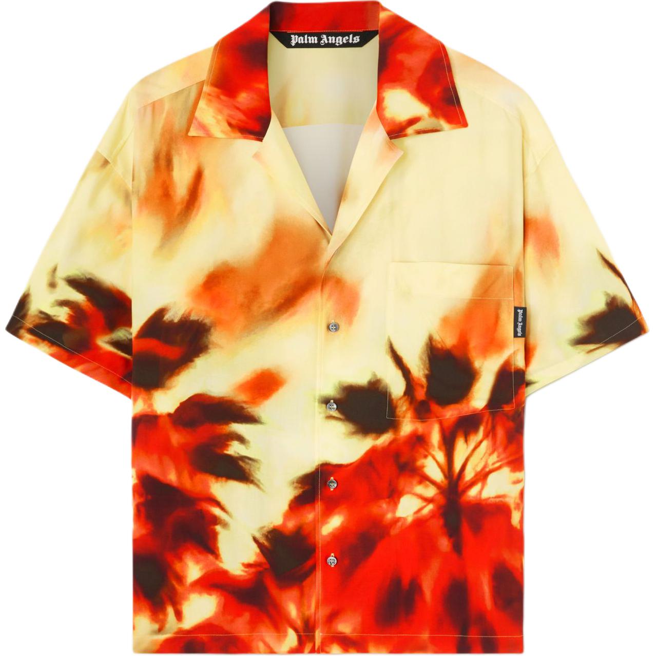 Мужская рубашка PALM ANGELS Flame Palm (светло-желтая)