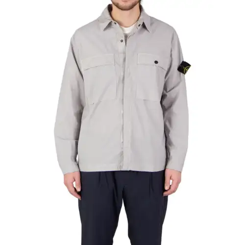 STONE ISLAND Logo Patch Long Sleeved Overshirt