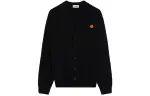 KENZO Classic Tiger Head Sweaters Men's Black V Neck Moderate Cardigan