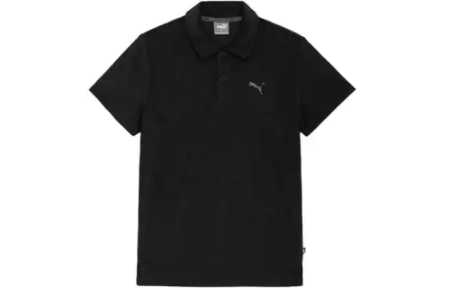 PUMA Polo Shirts Men's Black Polo Collar Moderate Straight Fit