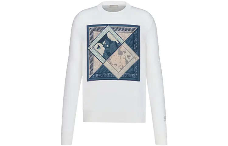 DIOR Quarterly New Products Sweaters Men's White Crew Neck Moderate Other