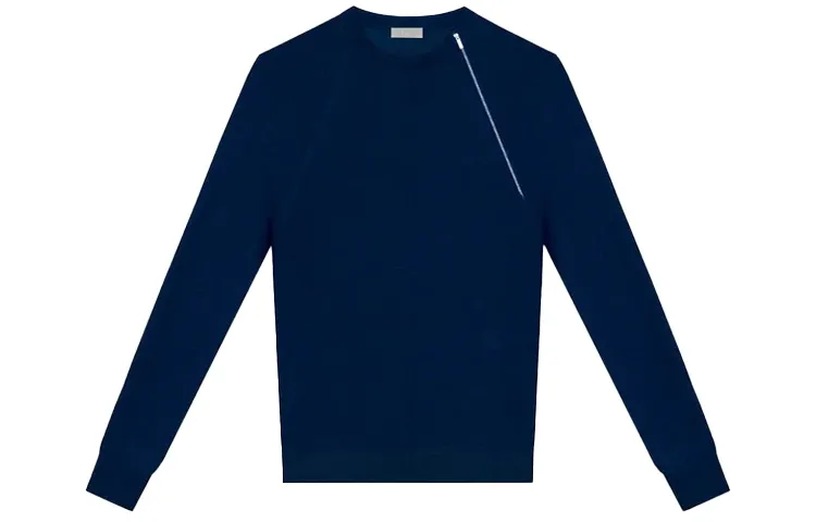 DIOR Sweaters Men's Blue Crew Neck Moderate Base Layer