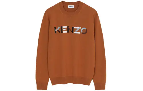 KENZO Sweaters Men's Orange Crew Neck Moderate Other