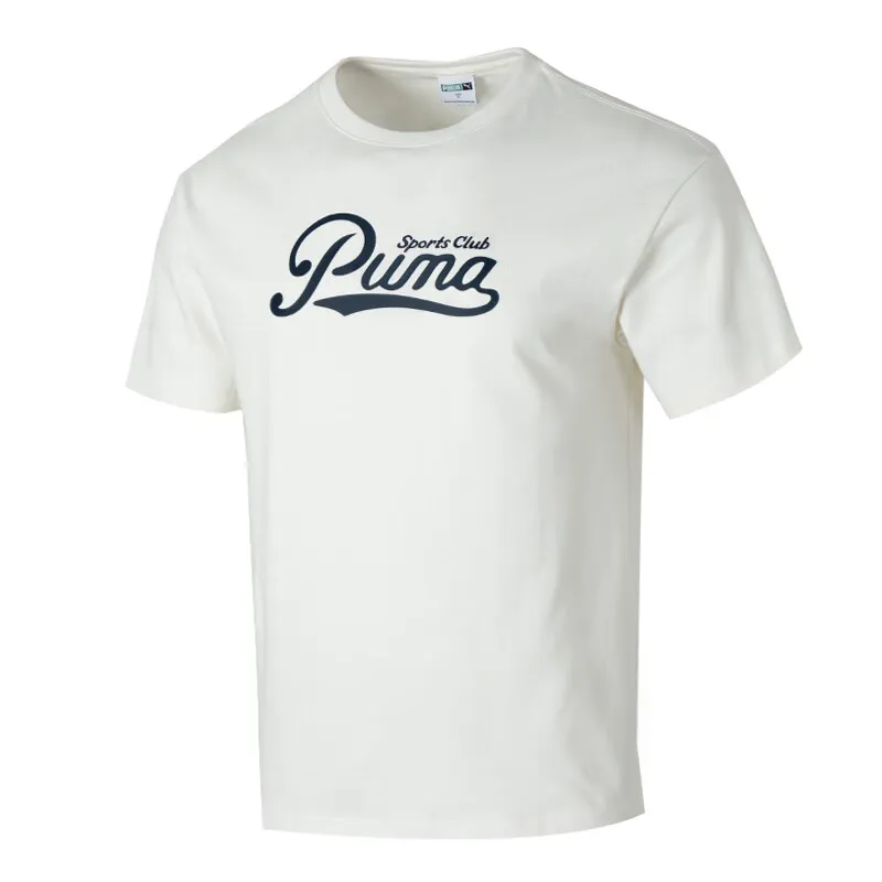 PUMA T-Shirts Men's Ecru Crew Neck Moderate