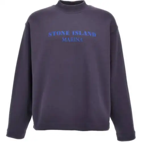 STONE ISLAND Logo Print Crewneck Sweatshirt