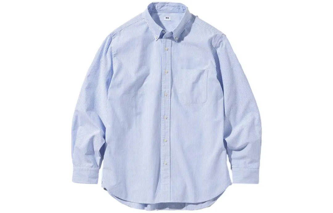 UNIQLO Shirts Men's Royal Blue Pointed Collar Moderate Other