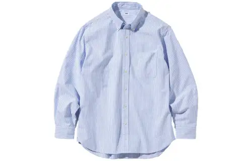UNIQLO Shirts Men's Royal Blue Pointed Collar Moderate Other