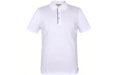 Burberry Polo Shirts Men's White Polo Collar Moderate Straight Fit