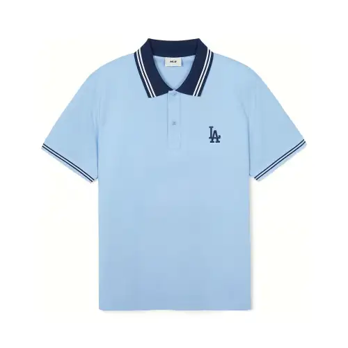 MLB Azure polo for leisure for men and women, with short sleeve