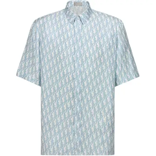 DIOR Shirts Men's Blue Lapel Moderate Other