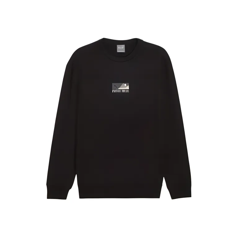 PUMA Sweatshirts Men's Black Crew Neck Moderate Regular