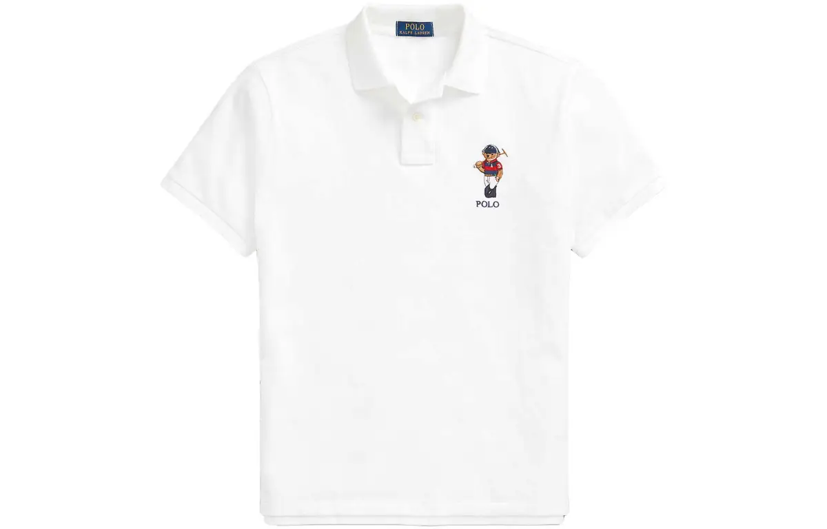 Polo Ralph Lauren Polo Bear Polo Shirt Custom Slim Fit Men's White