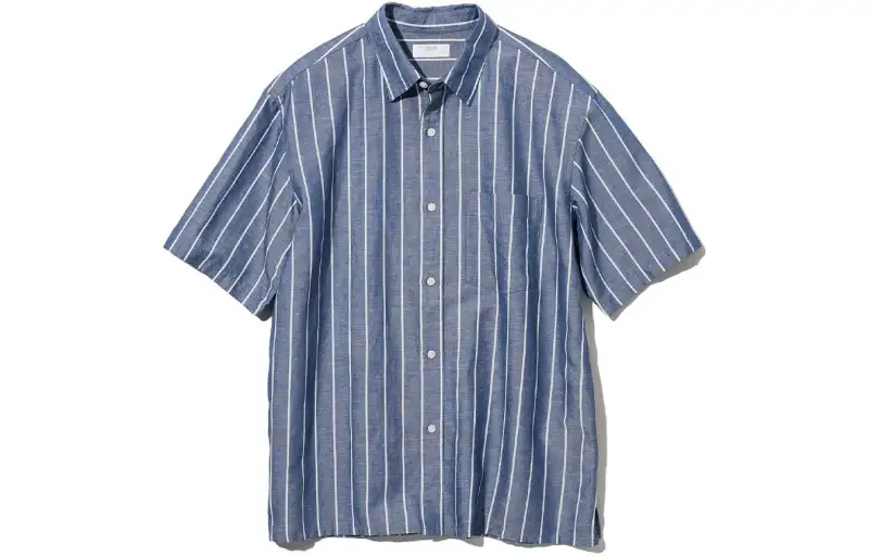 UNIQLO Shirts Men's Navy Blue Pointed Collar Moderate Other
