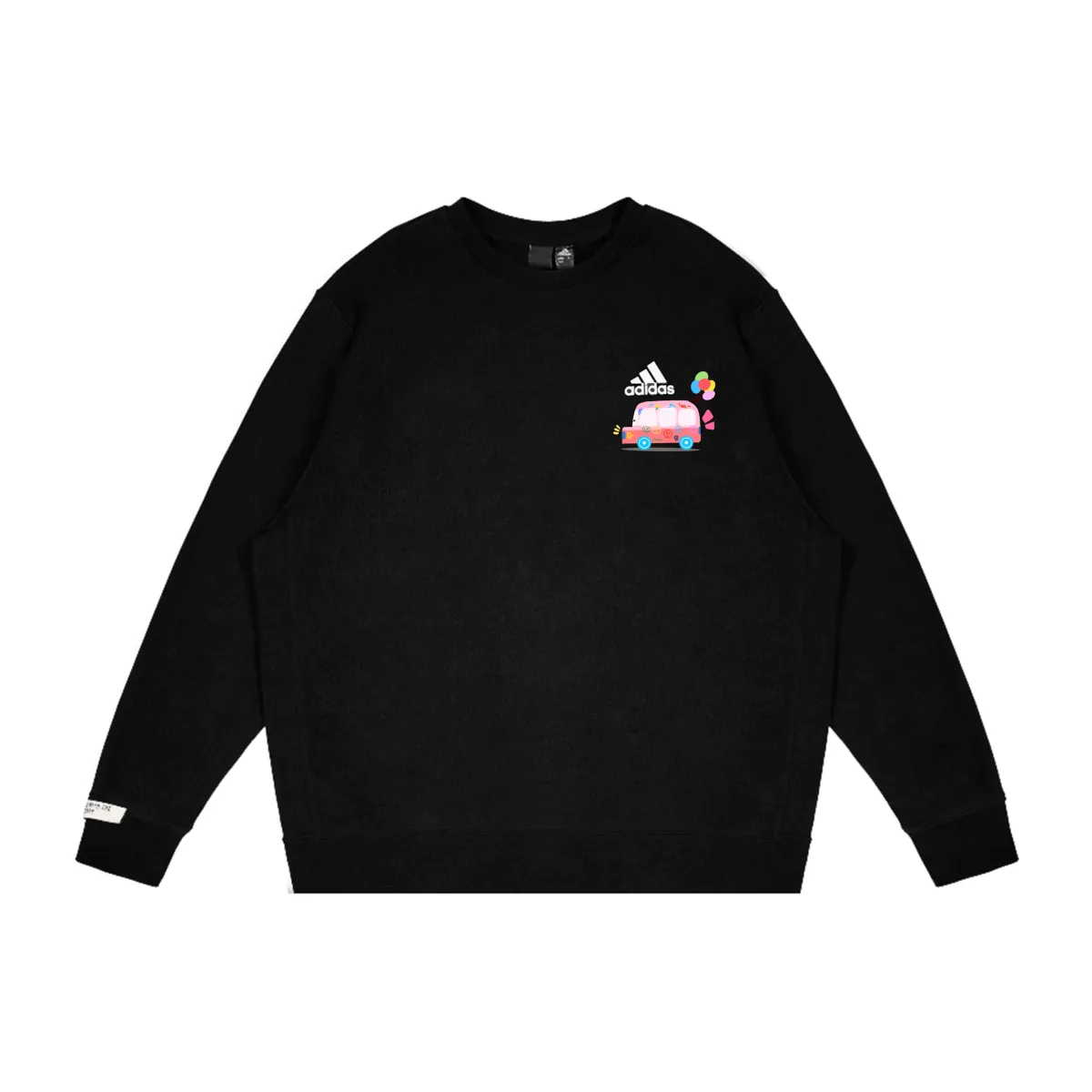 Adidas Sweatshirts Unisex Black Crew Neck Moderate Regular