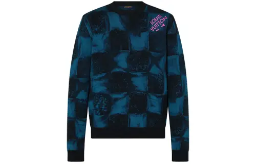 LOUIS VUITTON New Quarterly Products Of LV Sweaters Men's Blue Crew Neck Moderate Other