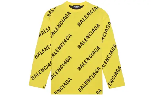 Balenciaga Allover Logo Knit Oversized Crewneck
