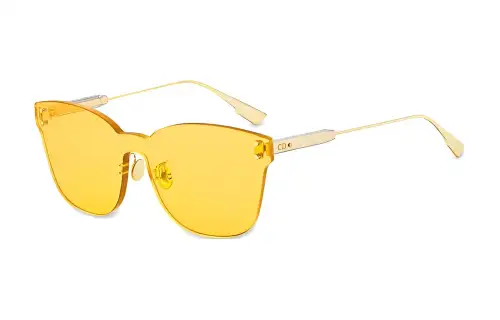 DIOR Metal Square Sunglasses Women's Gold