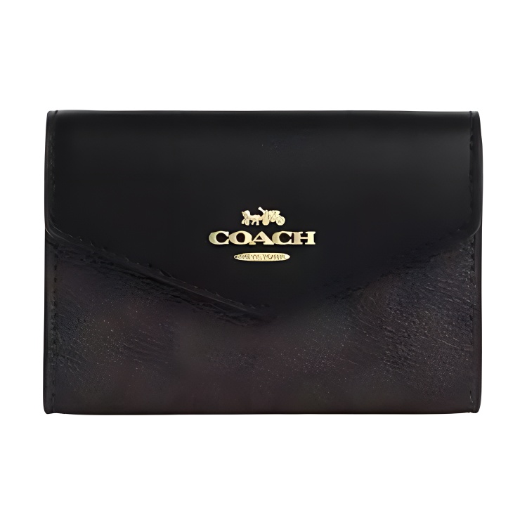 Женский кошелек COACH Flap Card Case 10 (черный)