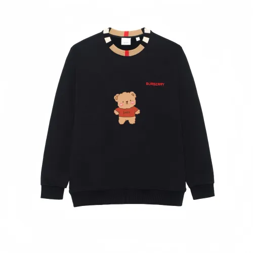 Burberry Multicolor Letter Embroidery Crew Neck Long Sleeved Sweatshirt Unisex Black