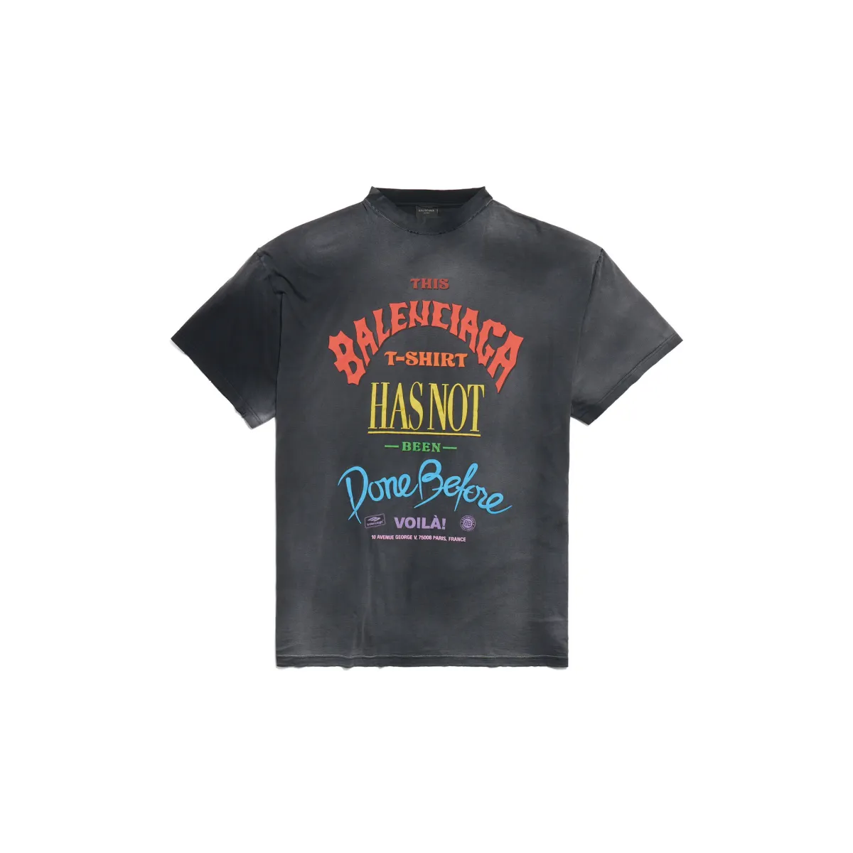 Balenciaga T Shirt Loose Fit Unisex Gray