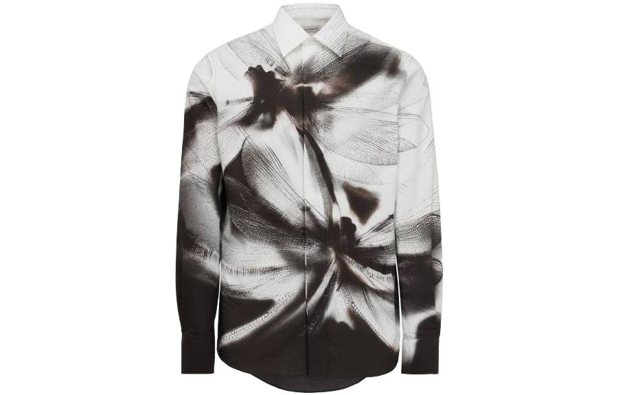 Мужская рубашка Alexander McQueen (черно-белая)