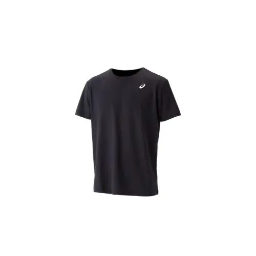 ASICS T Shirts Men's Black Crew Neck Moderate Straight Fit