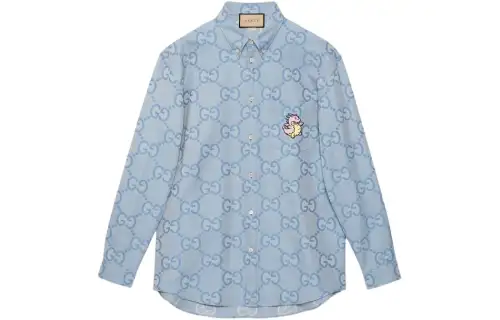 GUCCI Chinese New Year SS24 Shirt Men's Light Blue