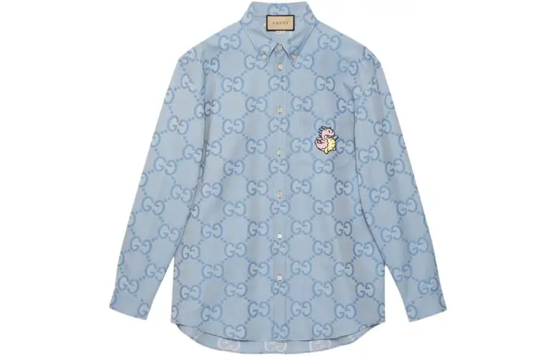GUCCI Chinese New Year SS24 Shirt Men's Light Blue