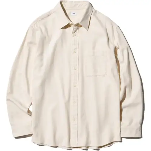 UNIQLO Shirts Men's Ivory Lapel Thin Other