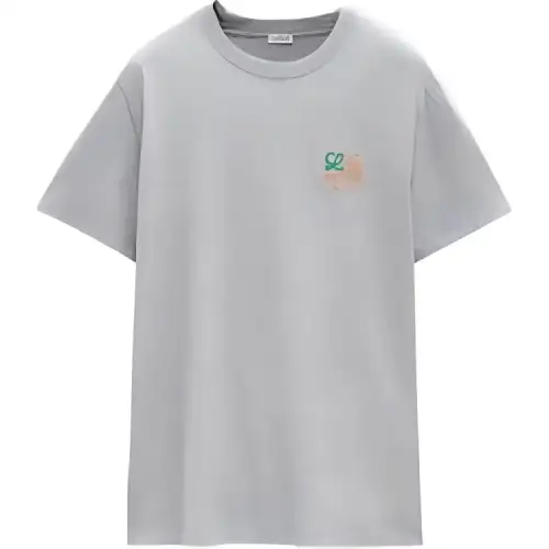 LOEWE T Shirts Men's Gray Crew Neck Moderate Straight Fit