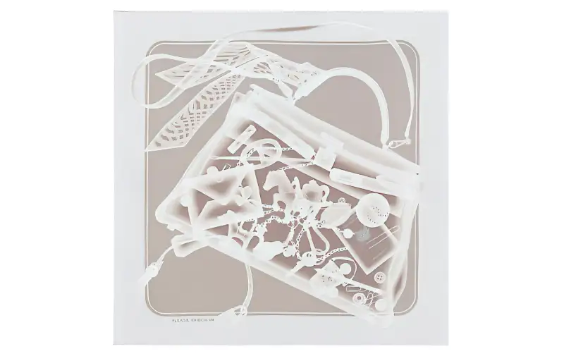 HERMES Carre Scarves Women's Silver Gray
