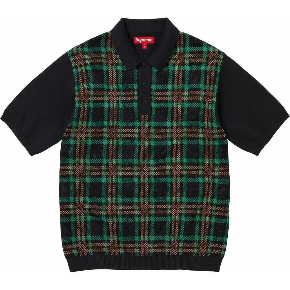 Supreme Plaid Knit S/S Polo
