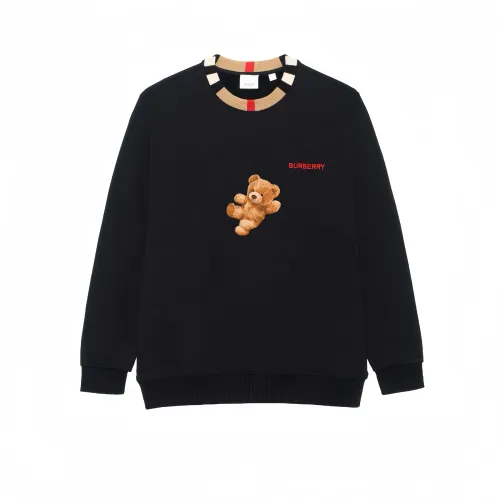 Burberry Multicolor Letter Embroidery Crew Neck Long Sleeved Sweatshirt Unisex Black